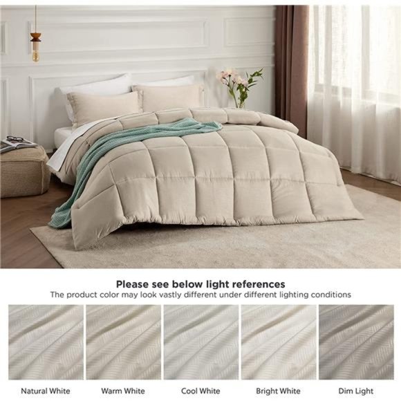 Queen Comforter Sets - Sand Basket Weave Pattern Down Alternative Comforter Sets - Picture 6 of 6
